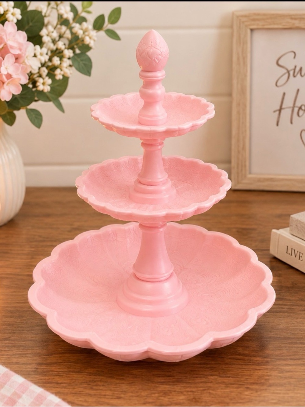 Pink 3-Tier Jewelry Display Stand